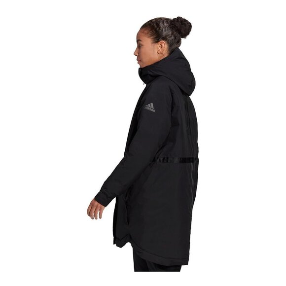 Adidas black urban rain ready parka women's jacket size L - Picture 6 of 9